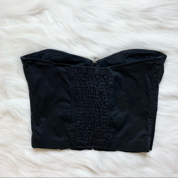 Aritzia Talula Y2K Bustier Zip Cropped Strapless Corset Top Black Size 4 - Picture 6 of 8